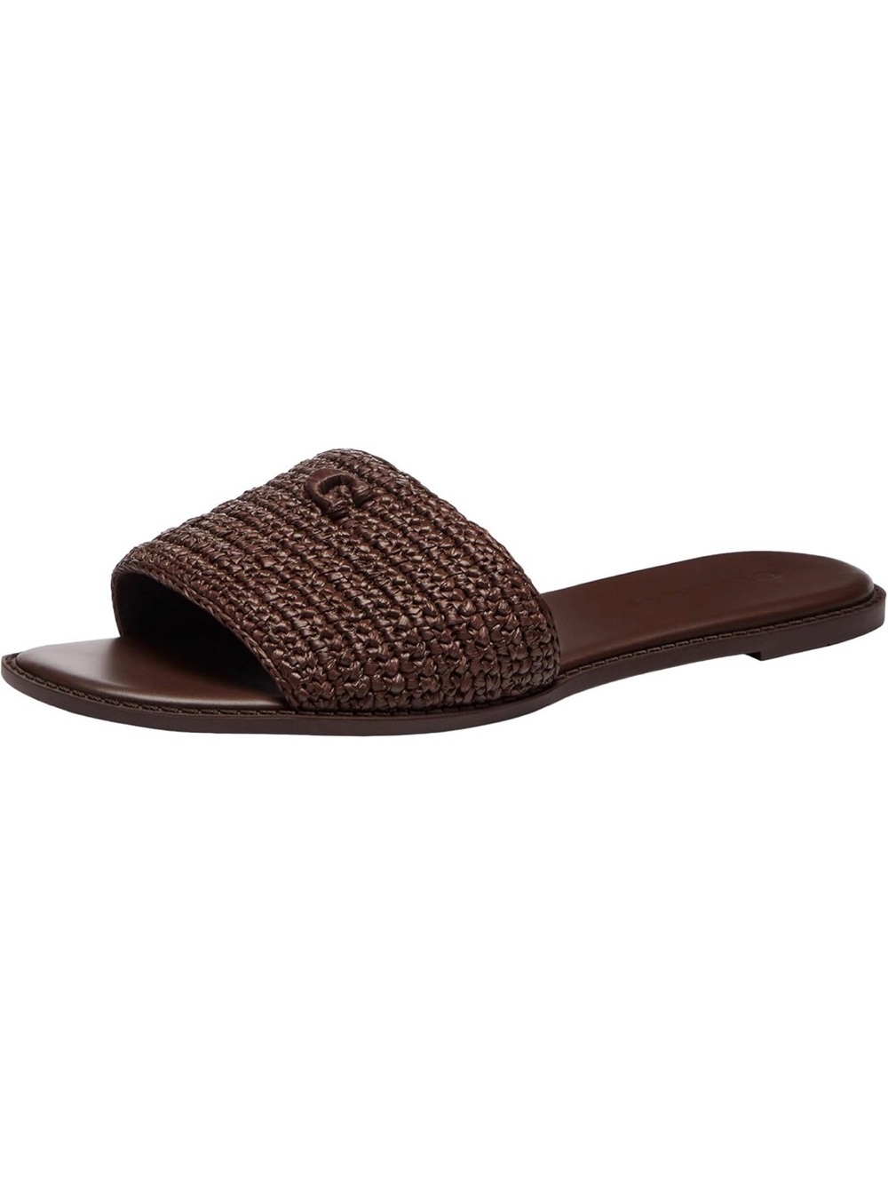 Coach Brown Woven Slide Sandal